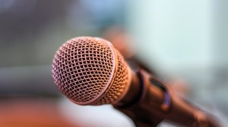 Foto von <a href="https://unsplash.com/de/@robinsonrecalde?utm_content=creditCopyText&utm_medium=referral&utm_source=unsplash">Robinson Recalde</a> auf <a href="https://unsplash.com/de/fotos/graues-mikrofon-auf-braunem-holzstander-sT0n-Ie8OKo?utm_content=creditCopyText&utm_medium=referral&utm_source=unsplash">Unsplash</a>       